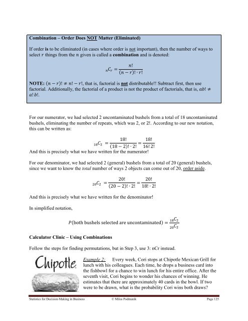 Statistics for Decision- Making in Business - Maricopa Community ...