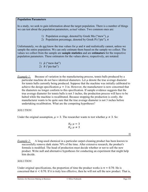 Statistics for Decision- Making in Business - Maricopa Community ...