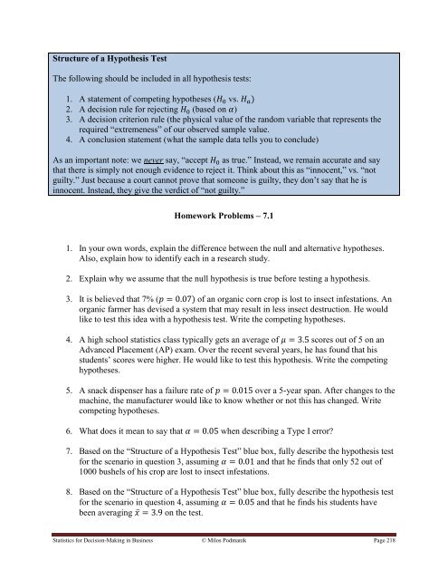 Statistics for Decision- Making in Business - Maricopa Community ...