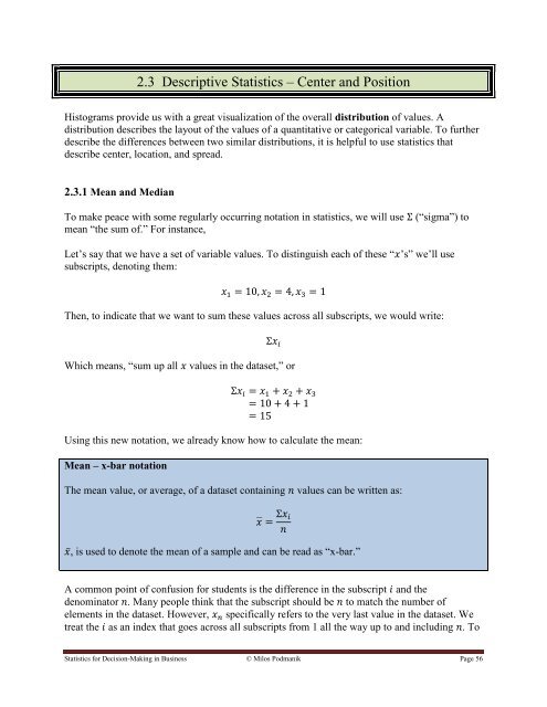 Statistics for Decision- Making in Business - Maricopa Community ...