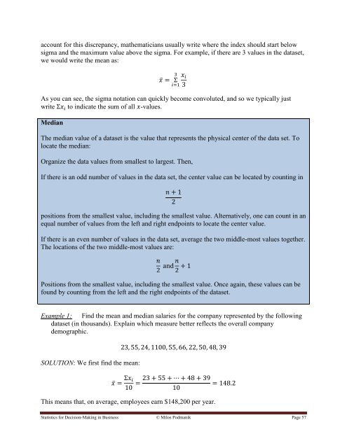 Statistics for Decision- Making in Business - Maricopa Community ...