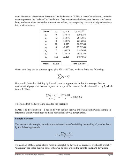 Statistics for Decision- Making in Business - Maricopa Community ...