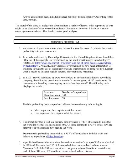 Statistics for Decision- Making in Business - Maricopa Community ...