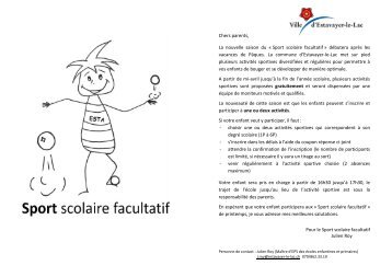 Sport scolaire facultatif - Estavayer-le-Lac