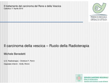 La radioterapia. Relatore: Dr. Michele Benedetti - Oncologia Rimini