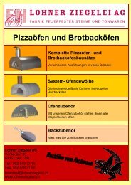 Pizzaöfen und Brotbacköfen - Lohner Ziegelei AG, Lohn