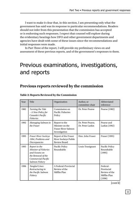 Fraser River Sockeye Salmon - Cohen Commission