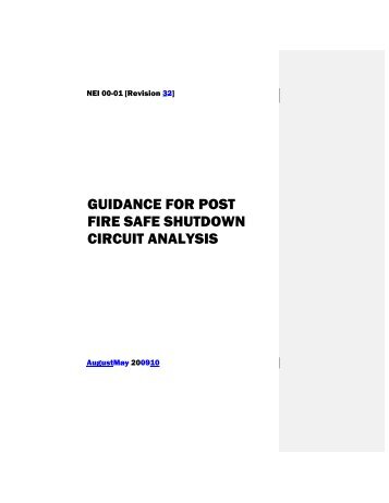 guidance for post fire safe shutdown circuit analysis - Public Access ...