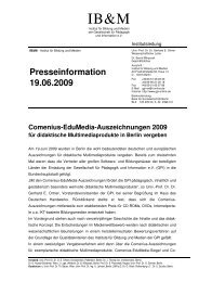 Presseinformation Comenius 2009 - Gesellschaft für Pädagogik und ...