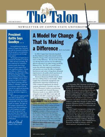 The Talon Vol. 2 Issue 1 - Spring 2007 - Coppin State University ...