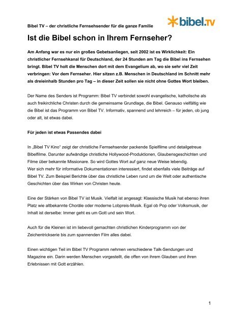Ist Die Bibel Schon In Ihrem Fernseher Bibelfernsehen De