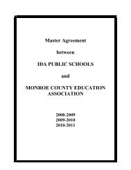 Master Agreement between IDA PUBLIC SCHOOLS and MONROE ...