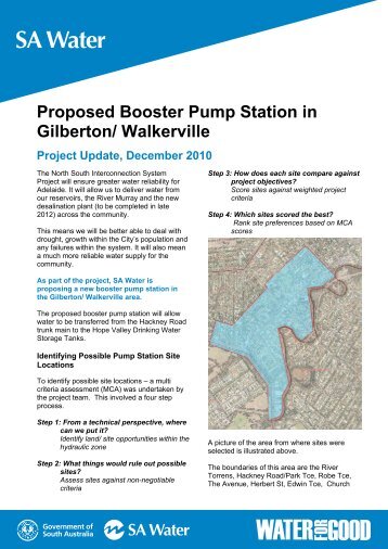 Proposed Booster Pump Station Gilberton/Walkerville - SA Water