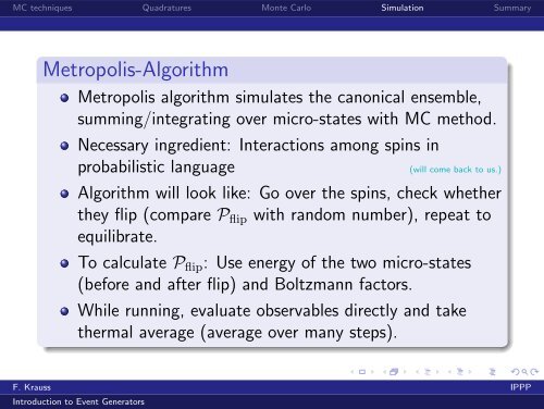 Lecture 1 (The Monte Carlo principle) - Institute for Particle Physics ...