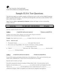 Sample ELSA Test Questions - The University of the South Pacific