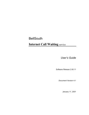 Bellsouth Internet Call Waiting service