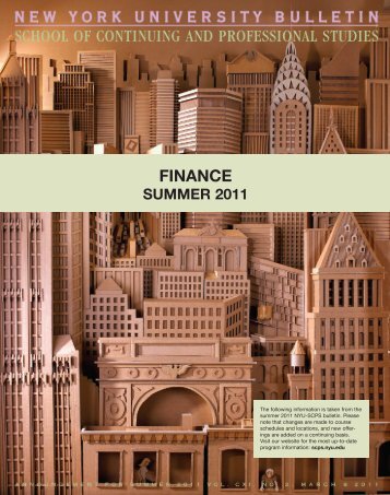finance - School of Continuing and Professional Studies - New York ...