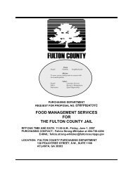 FOOD MANAGEMENT SERVICES FOR THE FULTON COUNTY JAIL