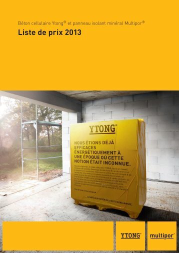 Liste de prix 2013 - Ytong