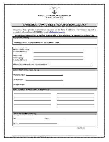 Application for Travel Agency Registration - English (PDF)