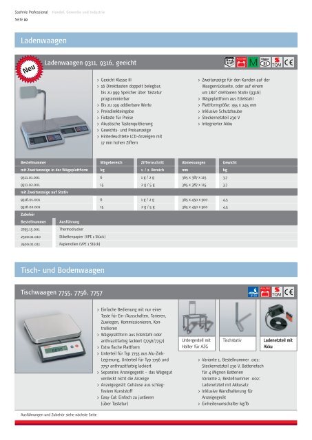 HANDEL, GEWERBE & INDUSTRIE - Soehnle Professional