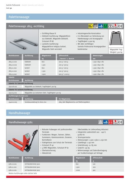 HANDEL, GEWERBE & INDUSTRIE - Soehnle Professional