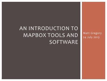 MapBox Tools and Software