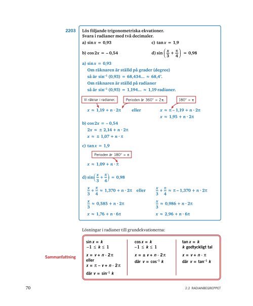 Kurvan y = a sin x + b cos x