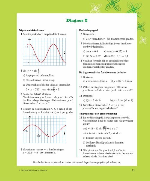 Kurvan y = a sin x + b cos x