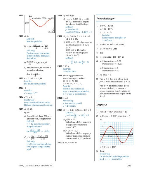 Kurvan y = a sin x + b cos x