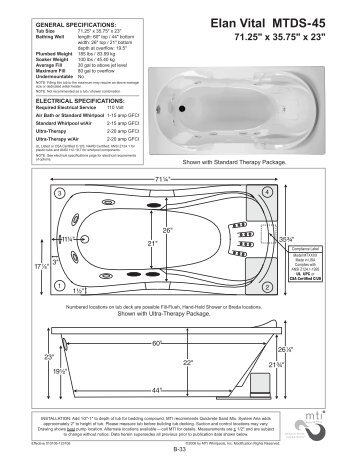 Elan Vital MTDS-45 71.25" x 35.75" - Designer Plumbing