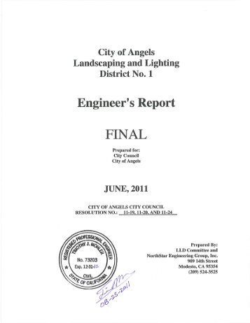 2011 LLD Engr's Report-final.pdf - City of Angels Camp