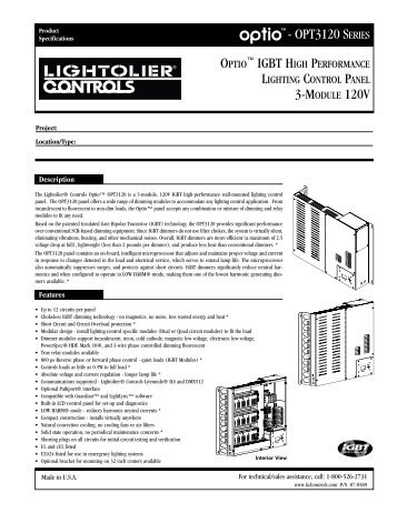 - OPT3120 SERIES - Philips Lighting Controls