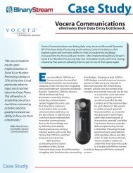 Vocera Case Study - Binary Stream