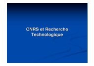 CNRS et Recherche Technologique - RTB - CNRS