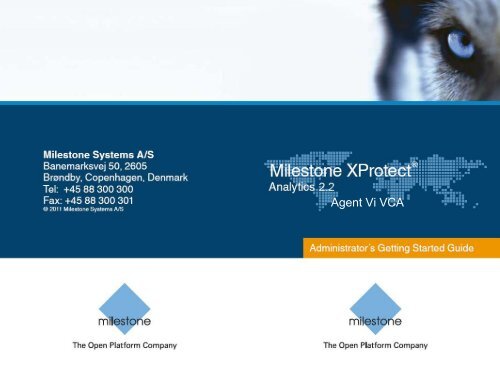 Milestone XProtect Analytics 2.2 - Agent Vi VCA; Administrator's ...