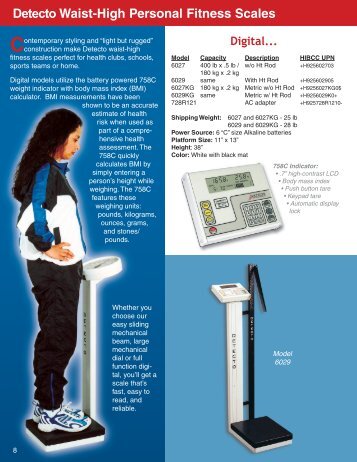 Detecto Waist-High Personal Fitness Scales - Scaleable Scales