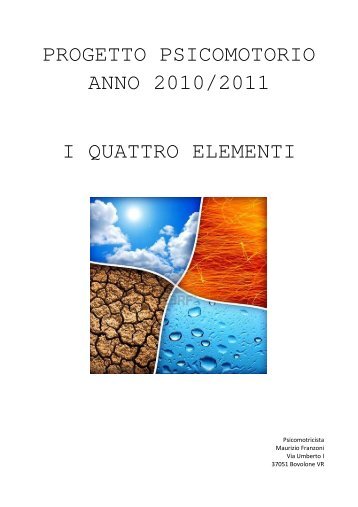 progetto psicomotorio anno 2010/2011 i quattro elementi