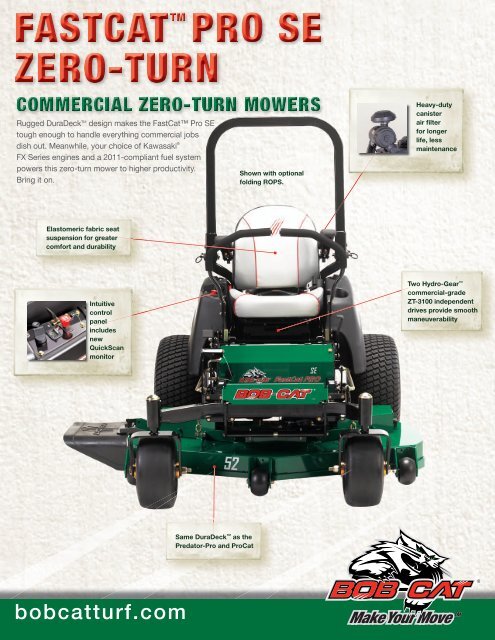 Download Spec Sheet - BOB-CAT Commercial Mowers