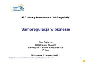 Samoregulacja w biznesie - Centrum Informacji Europejskiej