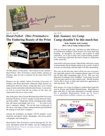 June 2012 Newsletter Masthead.pmd - ArtSpace / Lima