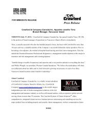 Crawford & Company (Canada) Inc. Appoints Jennifer Tims