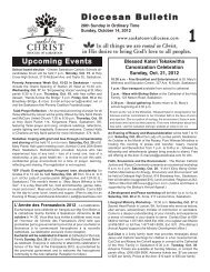 Diocesan Bulletin - Diocese of Saskatoon