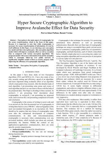 Hyper Secure Cryptographic Algorithm to Improve Avalanche Effect ...