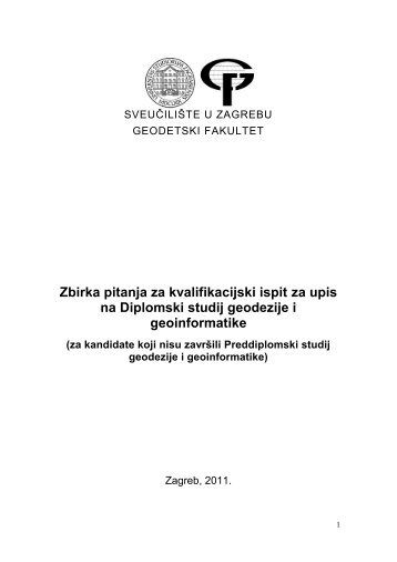 Materijali za pripremu kvalifikacijskog ispita - Geodetski fakultet ...