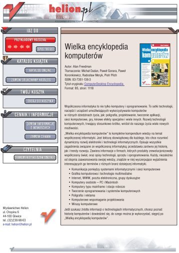 Encyklopedia komputerÃ³w - Czytelnia online - Helion