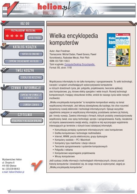 Encyklopedia komputerÃ³w - Czytelnia online - Helion