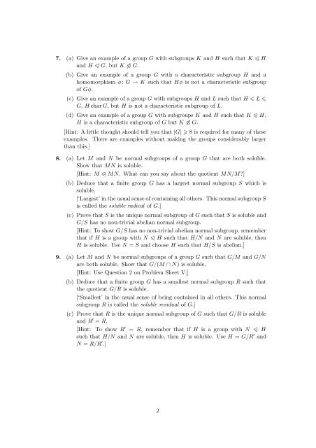 School of Mathematics and Statistics MT5824 Topics in Groups ...