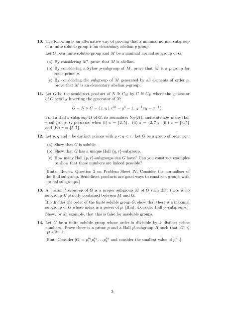 School of Mathematics and Statistics MT5824 Topics in Groups ...