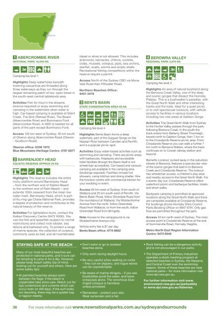 Visitor Guide NSW National Parks 2011 - Hke Sydney